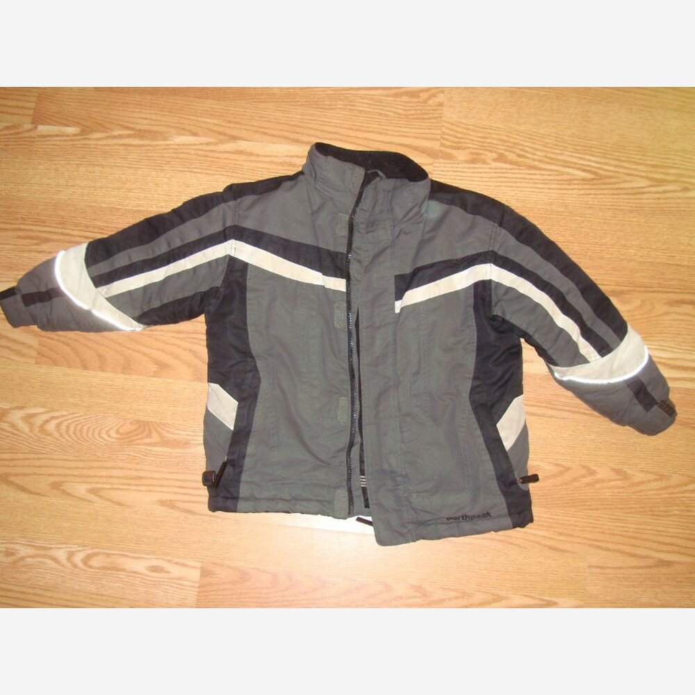 Northpeak Winter Coat Grey Black Youth Size 6-7